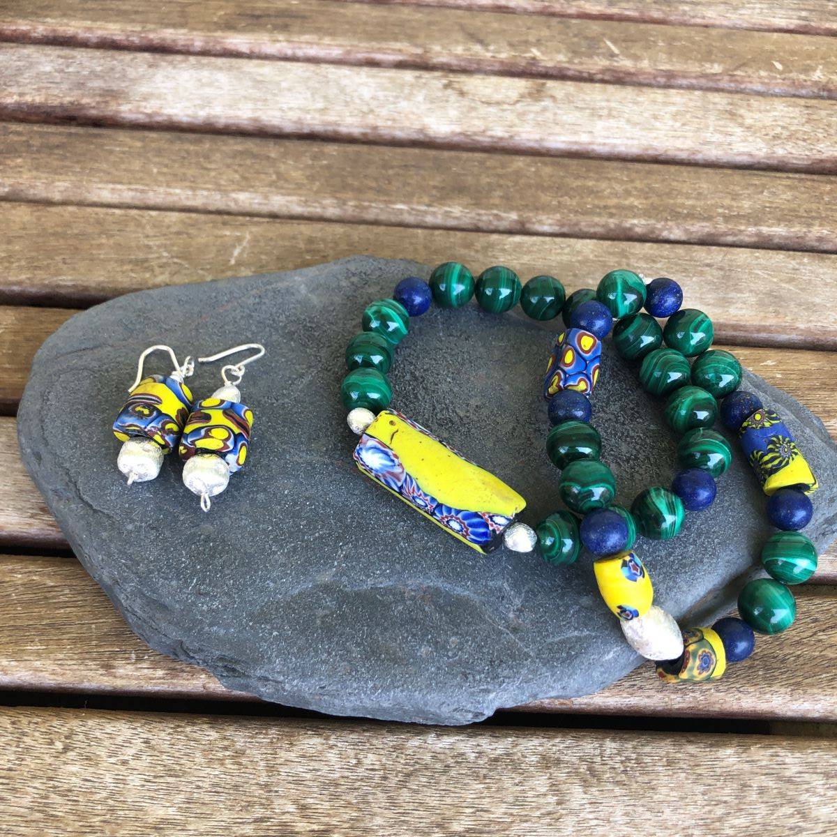 Pulsera Yamasukro y pendientes Asmara